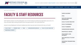Faculty & Staff Resources | SUNY Maritime College