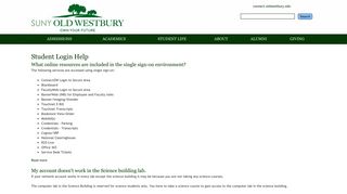 Student Login Help | SUNY Old Westbury