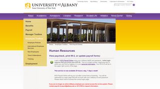 NYS Payroll Online - University at Albany-SUNY