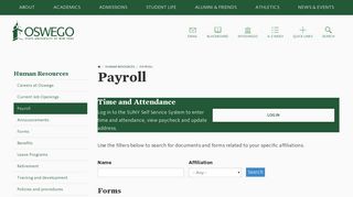 Payroll | Human Resources - SUNY Oswego