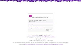 Purchase College - Login