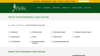 Payroll, Time & Attendance, Leave Accruals - SUNY Delhi
