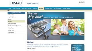 MyChart | Upstate Patient Care |SUNY Upstate Medical University