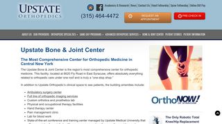 Upstate Bone & Joint Center | Upstate Orthopedics | Syracuse, New York