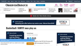 Basketball: SUNYIT men play on - News - Uticaod - Utica, NY