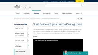 Small Business Superannuation Clearing House | Australian Taxation ...