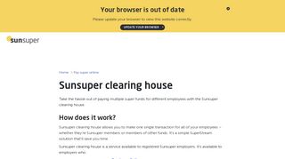 Sunsuper clearing house | Employers | Sunsuper