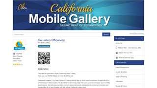 CA Lottery Official App - California Mobile Gallery - CA.gov