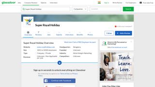 Working at Super Royal Holiday | Glassdoor.co.in