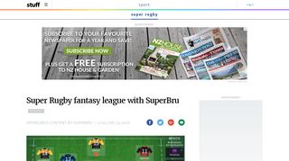 Super Rugby fantasy league with SuperBru | Stuff.co.nz