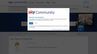 Can't log in to SUper Six - Sky Community