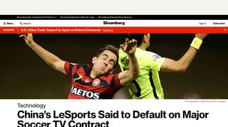 China's LeSports Said to Default on Major Soccer TV Contract ...