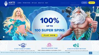 AHTI Games Online Casino > Get 100 Super Spins to Play!
