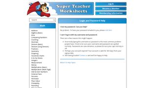Login - Super Teacher Worksheets