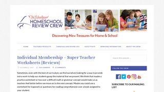 Individual Membership - Super Teacher Worksheets {Reviews ...