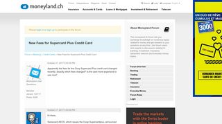 New Fees for Supercard Plus Credit Card - Forum moneyland.ch