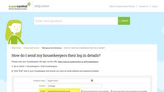 How do I send my housekeepers their log in details? | Using ...