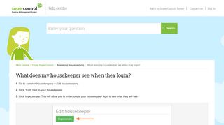 What does my housekeeper see when they login? | Using ...