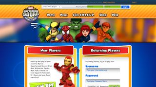Login | HeroUp.com - Marvel Super Hero Squad Online