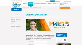 Miracle Weekend - BCCHF Superhero Pages