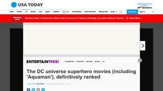 'Aquaman': DC universe superhero movies, definitively ranked