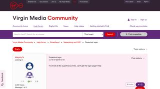 Superhub login - Virgin Media Community