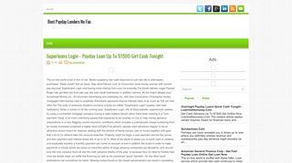 Superloans Login - Payday Loan Up To $1500 Get Cash Tonight ...