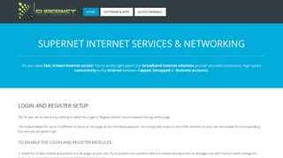 Supernet - Login and Register Setup