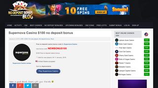 Supernova Casino $100 no deposit bonus - 04.01.2018