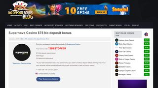 Supernova Casino $75 No deposit bonus - 05.01.2018