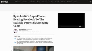 Ryan Leslie's SuperPhone: Beating Facebook To The Scalable - Forbes