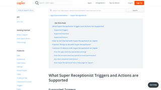 Super Receptionist - Integration Help & Support | Zapier