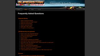 Frequently Asked Questions - Superstar Racing