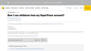 How I can withdraw from my SuperTrace account? - CommBank