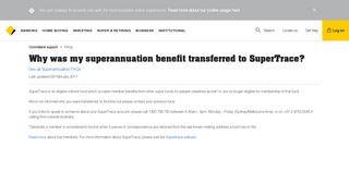 Why was my superannuation benefit transferred to SuperTrace ...