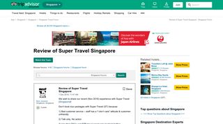 Review of Super Travel Singapore - Singapore Forum - TripAdvisor