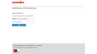 Forgot your password? - SUPERVALU STAR 401(k) Plan