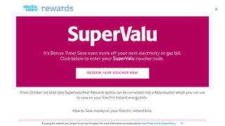 Redeem SuperValu Voucher - Electric Ireland rewards