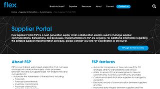 Flex Supplier Portal (FSP) | Flex