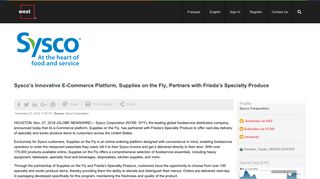 Sysco's Innovative E-Commerce Platform, Supplies on the Fly ...