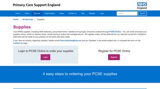 Supplies - Primary Care Services England - PCSE - NHS England