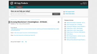 Accessing Manufacturer's Knowledgebase - All Models - Copy Products