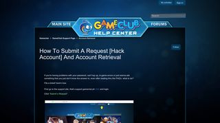 How to submit a request [Hack Account] and account ... - Gameclub
