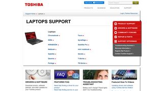 Laptops Support | Toshiba