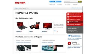 Repair & Parts Support | Toshiba