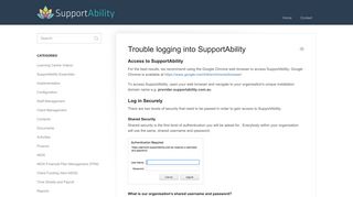 Trouble logging into SupportAbility - SupportAbility Knowledge Base