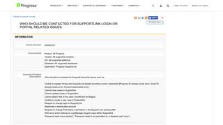 Article: Who should be contacted for SupportLink login or portal ...