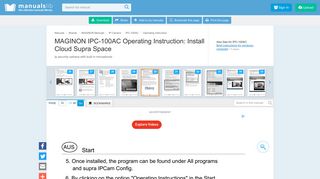 Install Cloud Supra Space - Maginon IPC-100AC Operating Instruction ...