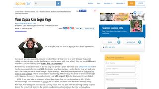 Your Supra Kim Login Page - ActiveRain