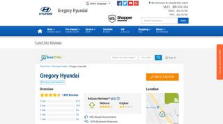 Gregory Hyundai SureCritic Reviews | Gregory Hyundai Service ...
